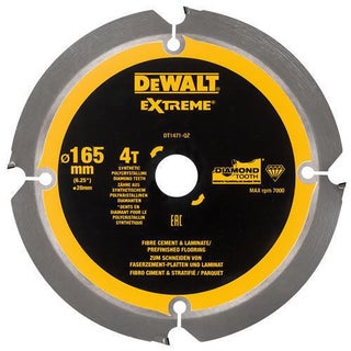 DeWalt DT1471-QZ Circular saw blade 165x20mm for laminate / fibre cement / MDF / plywood