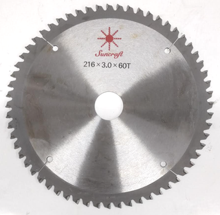 Kovametallinen py&ouml;r&ouml;sahanter&auml; 216x30mm Z60 negat. Suncraft