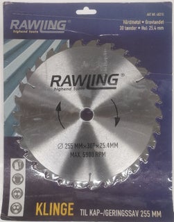 Kovametallinen py&ouml;r&ouml;sahanter&auml; 255x25,4mm Z30 Rawling | 48210